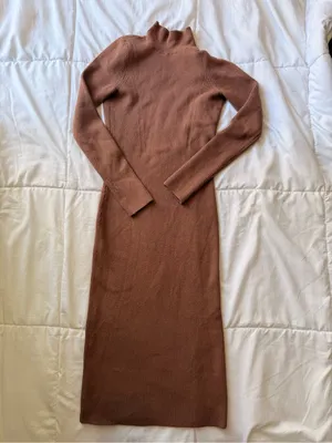 Abercrombie & Fitch Mauve Ribbed Open-Back Midi Dress thumbnail 8