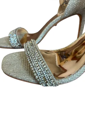 Badgley Mischka Collection Urina Heeled Sandal Platinum Womens Size 9 thumbnail 6