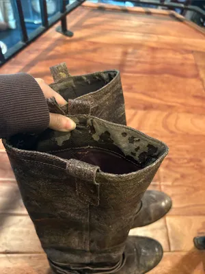 Steve Madden Womens Brodiee Riding Boot Brown Crackle Distress Buckles Size 8.5 thumbnail 9