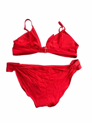 Kona Sol Women's Red Front Tie Bikini Two Piece Swimsuit Set Size XL thumbnail 4