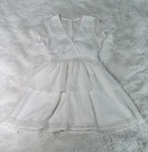 Lucy in the Sky White Swiss Dot Ruffle Mini Dress Cottagecore Coquette thumbnail 1