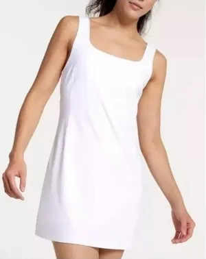 Calia Bodysuit Dress Mini Shift‎ White Sz XL Inspire Scoop Back Built In Pockets thumbnail 1