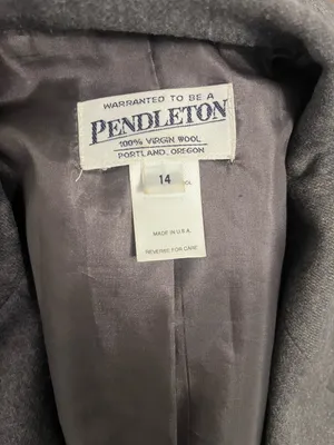 Pendleton Women's Gray 100% Wool‎ Single Button Blazer Jacket Size 14 thumbnail 3
