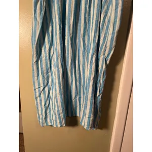 A New Day Women's Size Large Beach Bungalow Linen Midi Picnic Skirt Blue White thumbnail 10