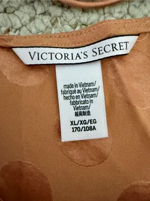 Victoria’s‎ Secret Satin Jacquard Polka Dot Cami Crop Top XL Peach Copper thumbnail 3