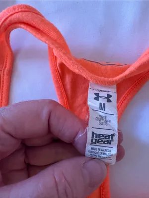 Under Armour Neon Orange Racerback Tank with Silver Logo thumbnail 4