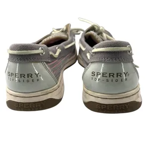 Sperry 8 Angelfish Linen Boat Shoe Womens Grey Flats Preppy loafer Open Weave thumbnail 3
