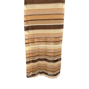 SHOW ME YOUR MUMU Taylor Tube Dress L Crochet Striped Maxi Strapless Boho NWT thumbnail 5