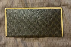 vintage Celine Macadam canvas long bifold wallet with leather trim. thumbnail 1