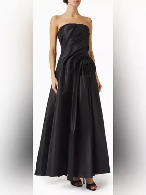 NEW Acler HAWFORD Black rosette strapless maxi Dress Sz 4 thumbnail 2