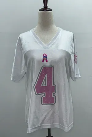 Brett Favre Jersey Women White Pink Minnesota Vikings Breast Cancer Reebok Lg thumbnail 1