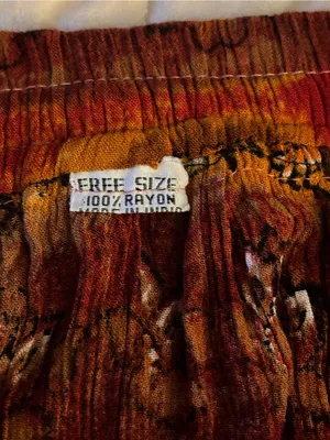 Bohemian Rust Orange Tiered Maxi Skirt Women’s Free Size thumbnail 6