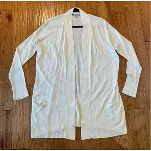 Jana ribbed oatmeal long open cardigan size m White Size M thumbnail 6