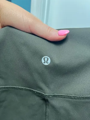 Lululemon Cropped Leggings Green Olive thumbnail 3
