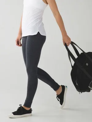 Lululemon Vintage Wunder Under Pant (Roll Down) - Heathered Black - 2 thumbnail 6