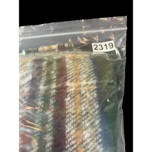 Steve Madden Reversible Wrap Shawl Scarf Green Plaid & Leopard Fringe 82x21’ NWT thumbnail 12