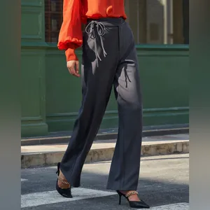 Rihoas Grey Natural Waisted Straight Pants thumbnail 2