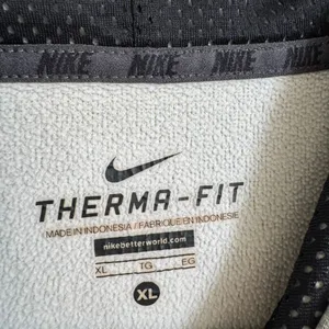 Women's Nike Gray Green Swoosh Therma-Fit Fleece Lined Sweater Hoodie XL thumbnail 4