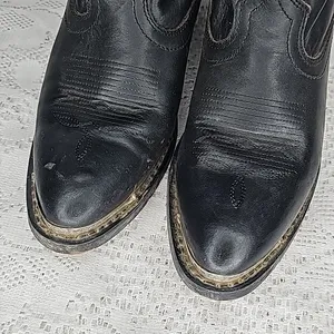 Shyanne Patsy Shy slouch western cowgirl black leather slip on boots sz 6.5 thumbnail 4