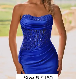 Hoco Dress Blue Size 8 thumbnail 1