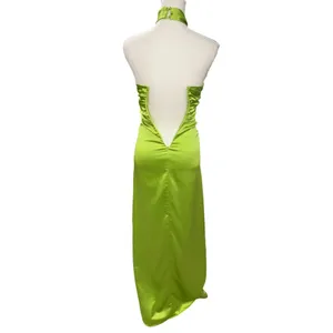 Khanums X Rrevolve Kenisei Halter Gown in Limeade XSmall New Womens Maxi Dress thumbnail 8