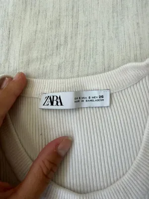 Zara striped ribbed knit high neck racerback tank top thumbnail 4