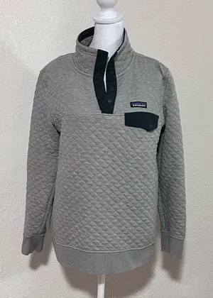 Patagonia Quilted Snap-T Pullover - Gray with Black Accents thumbnail 1
