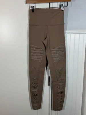 ALO YOGA MOTO LEGGING‎ neutral Gravel taupe size xs thumbnail 3