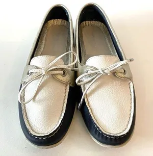 Sperry Top-Sider Montauk Navy, Silver & White Boat Shoes thumbnail 1