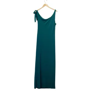 NWT Hello Molly Fashion Standard One-Shoulder Maxi Dress Emerald Green Size 10 thumbnail 4