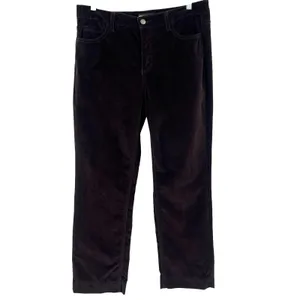 Karl Lagerfeld Corduroy Pants Sz 10 Chocolate Quiet Luxury Preppy Fall Heritage thumbnail 2
