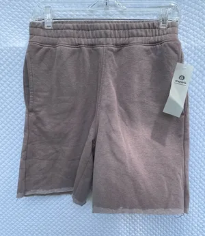 NWT Mono B Women’s Sweat Shorts Small Taupe Raw Hem Lounge Casual thumbnail 1