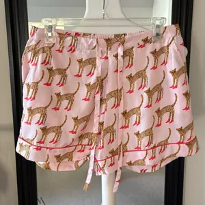 BOUFFANTS & BROKEN HEARTS High Heel Leopard Pajama Short Set Size M thumbnail 5