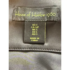 HOUSE OF HARLOW 1960 Black Satin Draped Neck Rhinestone Straps‎ Top EUC Small thumbnail 5