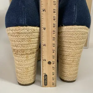 Michael Kors Womens Sz 9 Berkley Sandal Blue Wedge‎ Platform Espadrille Zip Up thumbnail 7