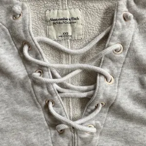 Abercrombie Fitch Lace Up Cropped Sweatshirt Light Grey XXS Soft‎ A&F Collection thumbnail 5