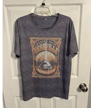 “Nashville Music City” T Shirt Size XL Grey New Without Tag thumbnail 1