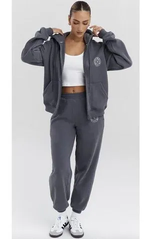 HOUSE OF CB Mirage Cotton Blend Hoodie in Slate Size X-Small thumbnail 1