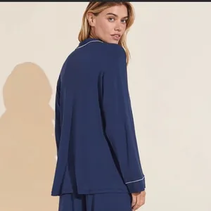 Eberjey Gisele Long Sleeve Navy Pajama Top thumbnail 3