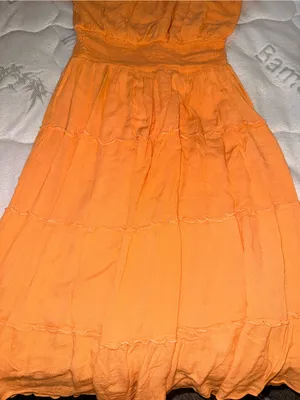 Orange Off-Shoulder Tiered Maxi Dress thumbnail 4