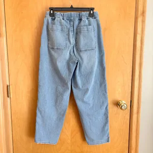Madewell Pull-On Utility Jeans Women Size S Light Blue Elastic‎ Waist DM4635 thumbnail 3