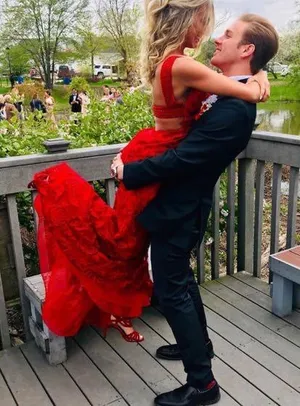 Red Rose Prom Dress thumbnail 3