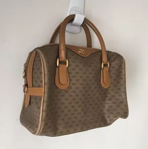Gucci Boston Bag Monogrammed Vintage Brown Tote thumbnail 3