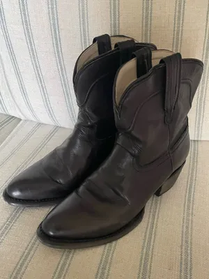 Freebird by Steven Zamora Western Leather Ankle Boots Black US 8 thumbnail 1
