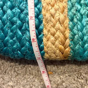 No Boundaries NWT Woven jute Clutch with Blue and Green Stripes thumbnail 5