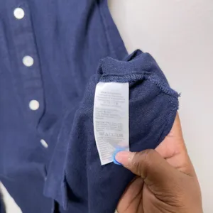 J. Crew Women Linen Shirt‎ Dress XS Navy Blue Minimalist Coastal Lagenlook thumbnail 3