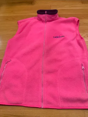GoGo sports fleece hot pink cape cod women’s vest size large . thumbnail 1