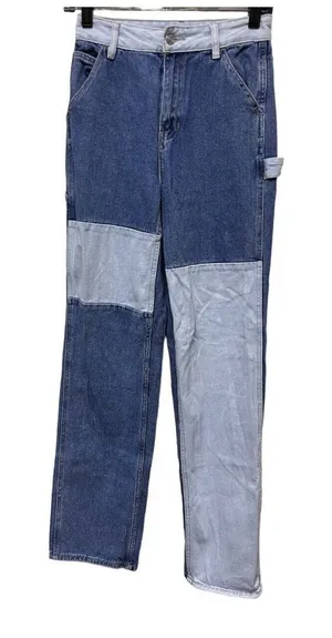 AQB Pacsun Jeans Women's Size 24 Colorblock 90s BF Cargo Carpenter‎ Contrast thumbnail 1