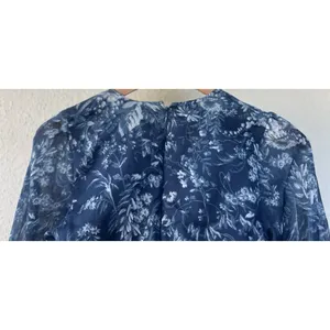 Abercrombie & Fitch Blue Floral Cutout Plunge Mini Dress Long Sleeve Beach Vacay thumbnail 8
