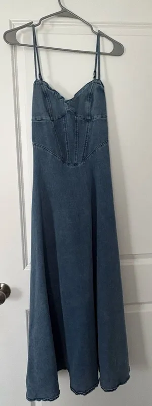 Denim Maxi Dress Blue thumbnail 1